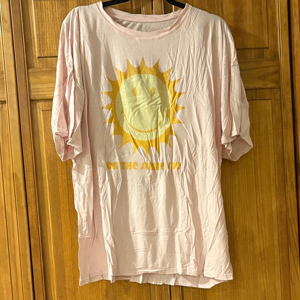 Aerie Light Pink Sleep Happens Tee size large
